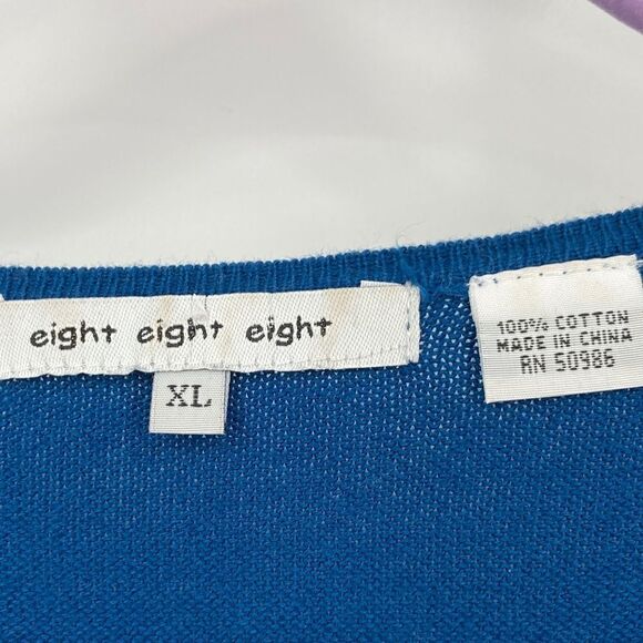 Eight Eight Eight 100% Cotton Knit Long Sweater Blue Color Size XL - Picture 5 of 6